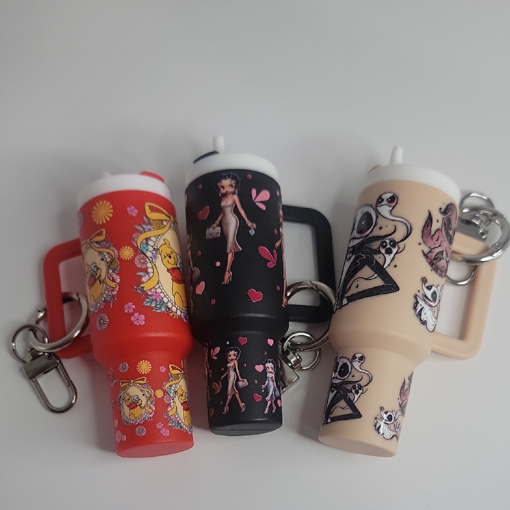Set of 3 Stanley Cups  Cartoon Keychain Holders